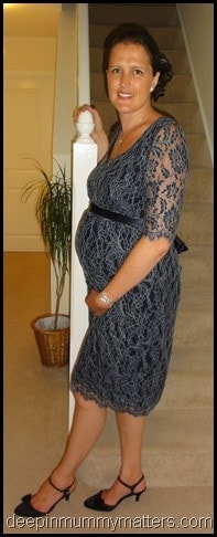 Seraphine Cotton Lace Navy Maternity Dress Sloane