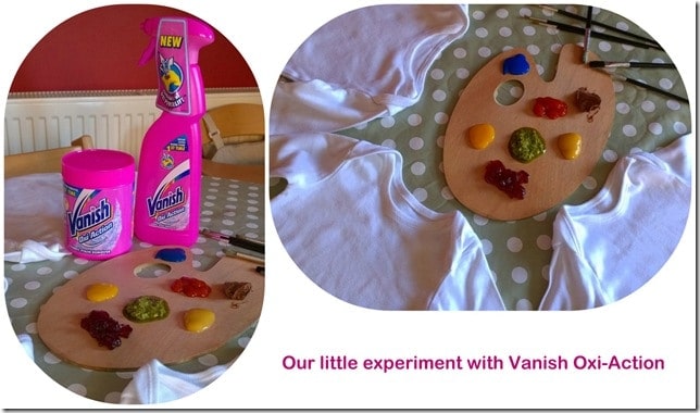 Our messy play experiment to test Vanish Oxi-Action 1