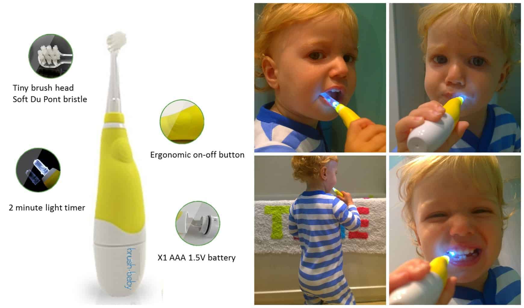 Vibrating toothbrush hot sale for babies