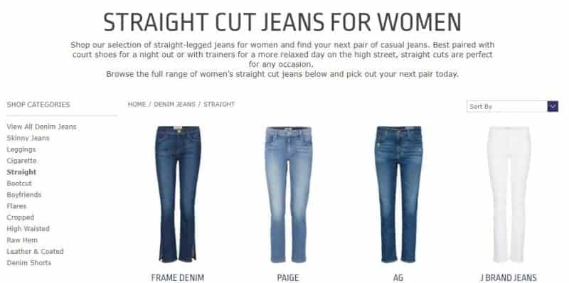 Straight Cut Denim Jeans