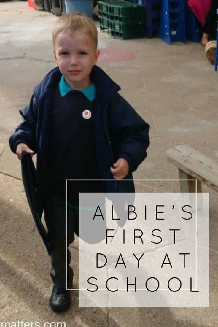 A new chapter in our lives has begun. Albie started his first day at school.