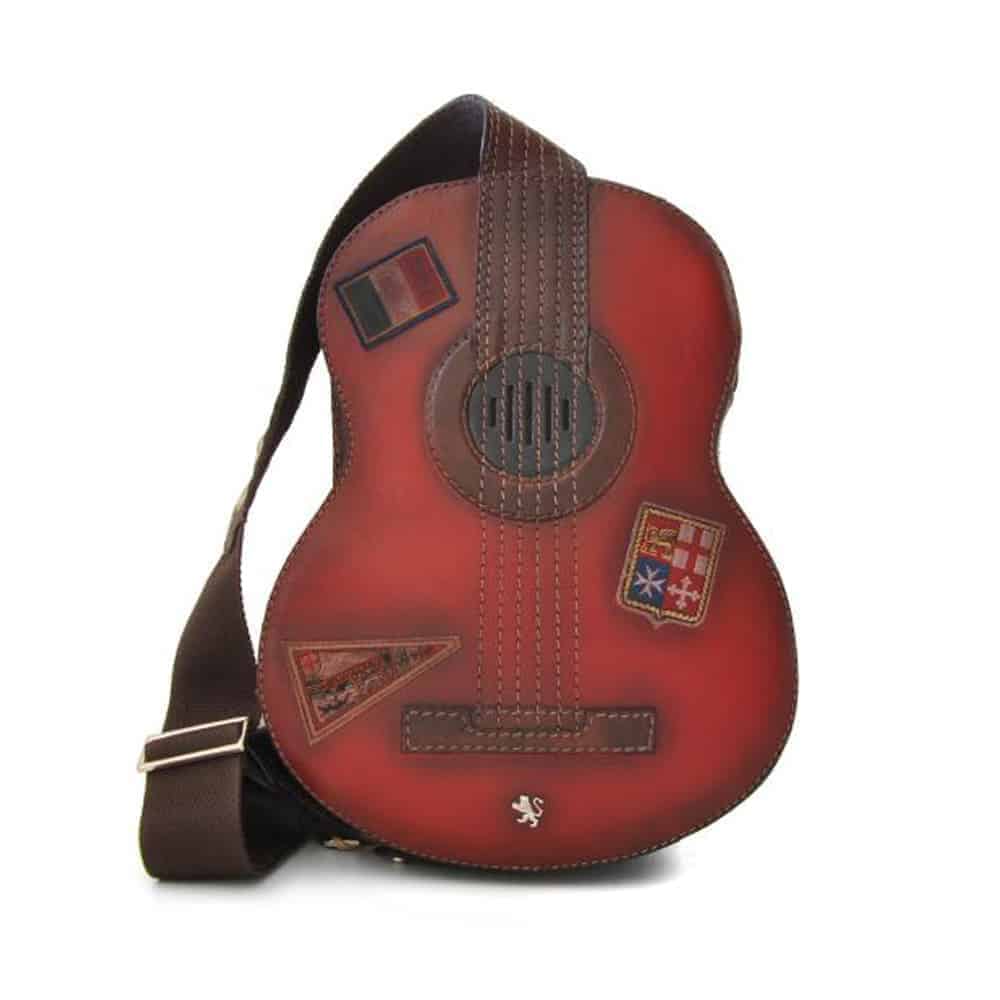 Guitar shaped leather backpack