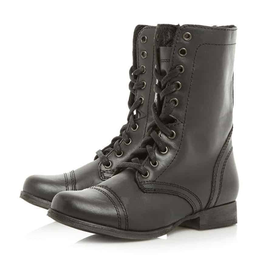 Steve Madden - Black leather 'Troopa' block heel biker boots