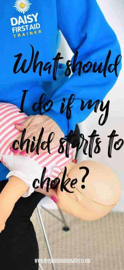 What should I do if my child starts to choke?