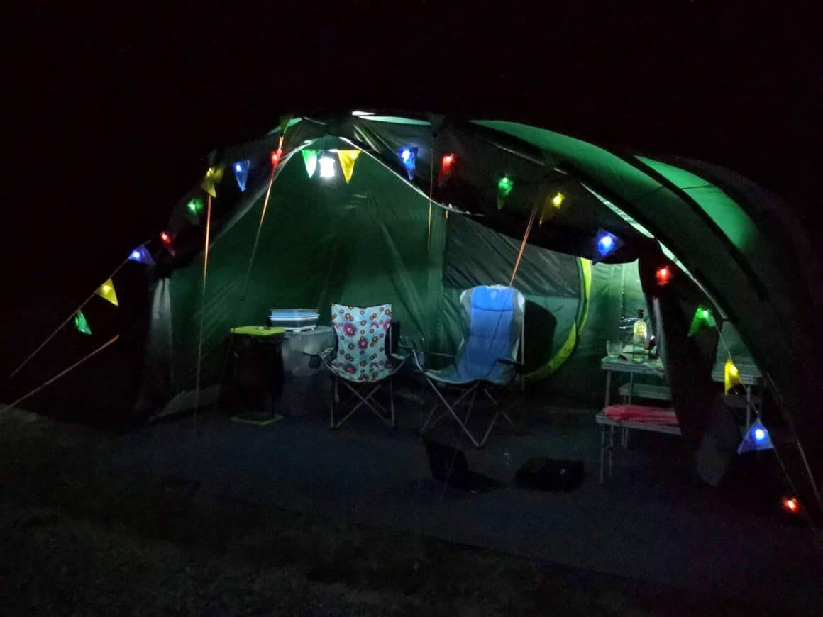 Solar Lights on Tent