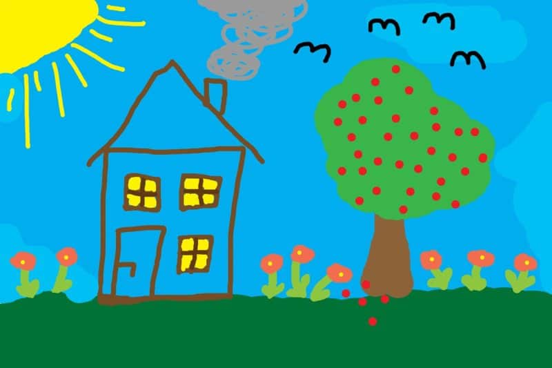 Child's drawing of house