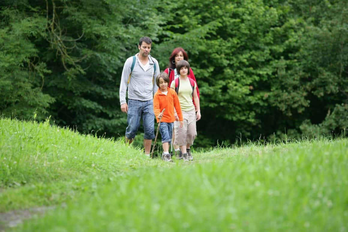 Family hiking