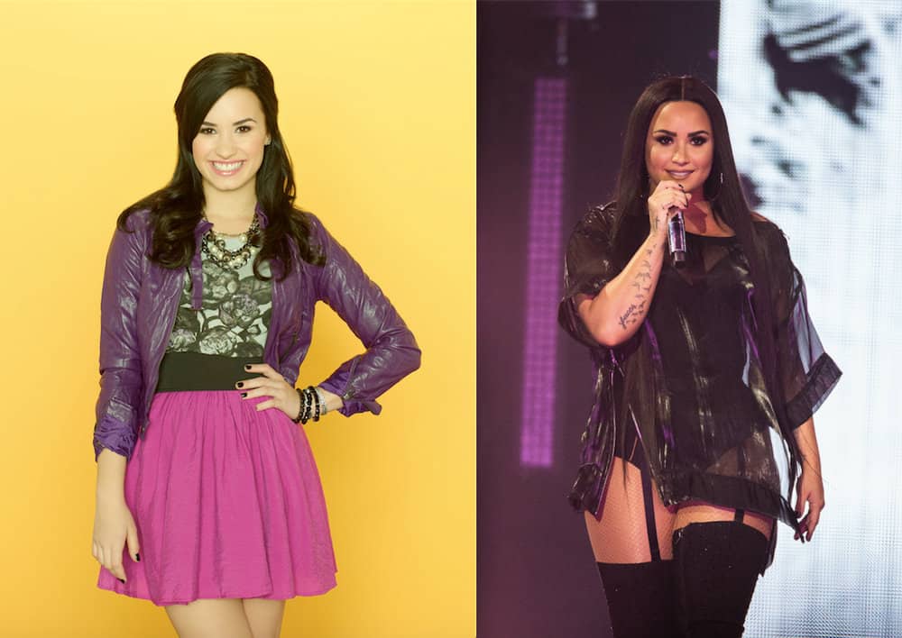Demi Lovato then and now