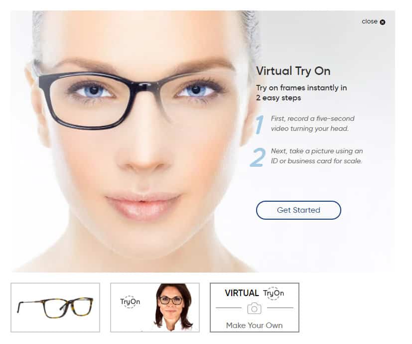 Virtual try-on new glasses