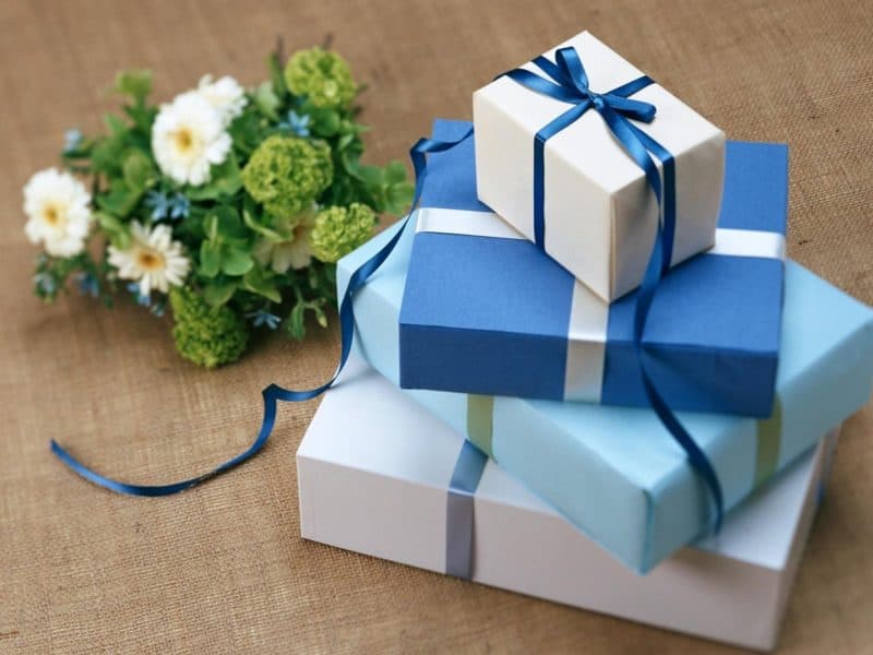 Gift boxes and flowers Gift boxes and flowers