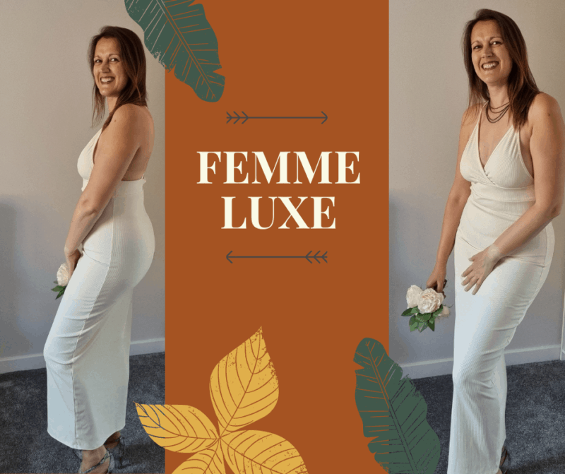 Cream maxi dress from Femme Luxe