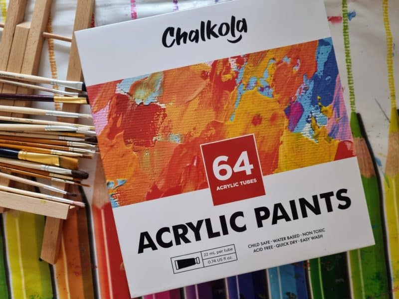 Acrylic Paint Set, 22ml Tubes - Set of 64 - Chalkola Art Supply