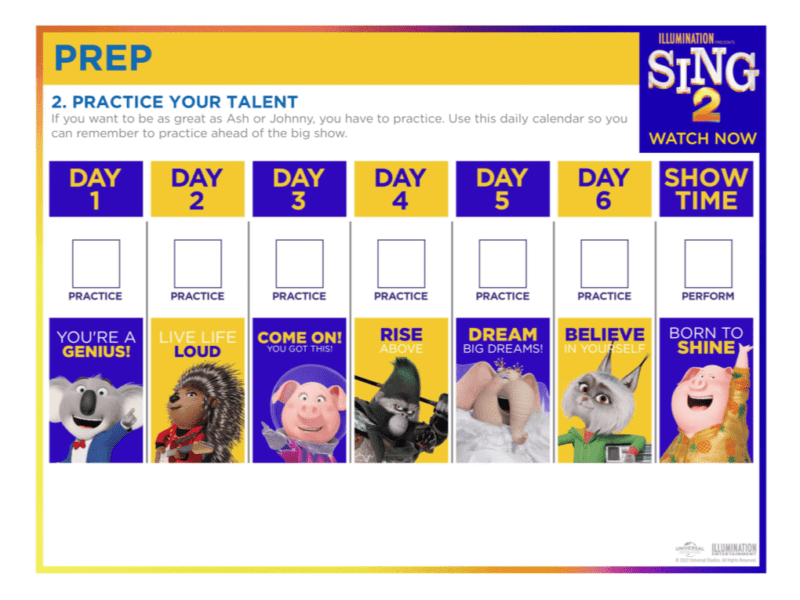 Sing 2 Activity Sheet Pack