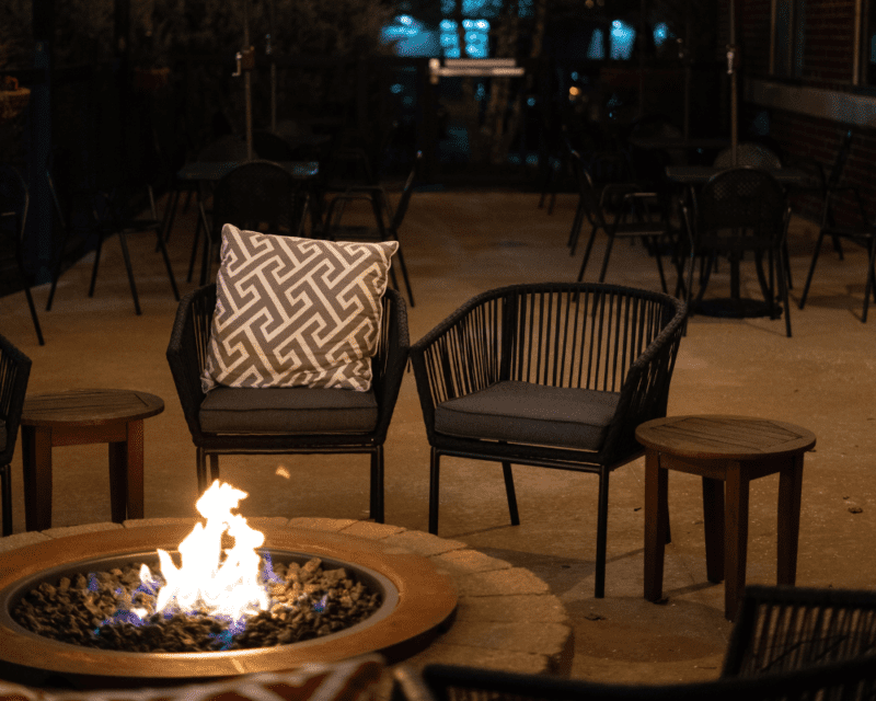 patio dining set with fire pit