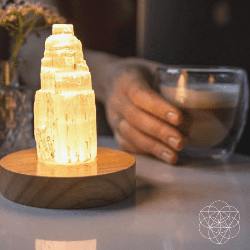 Healing crystal lamp