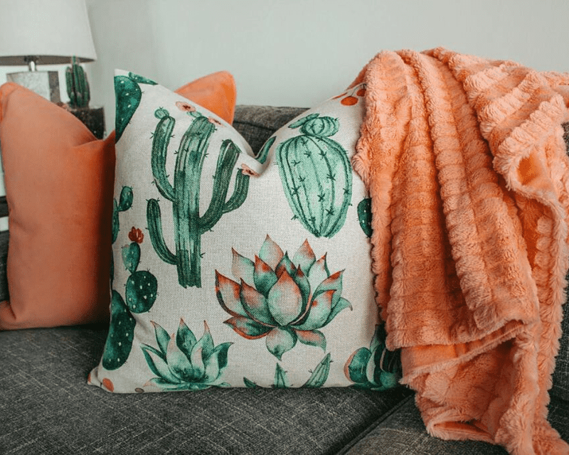 Orange Throw Pillow Cover