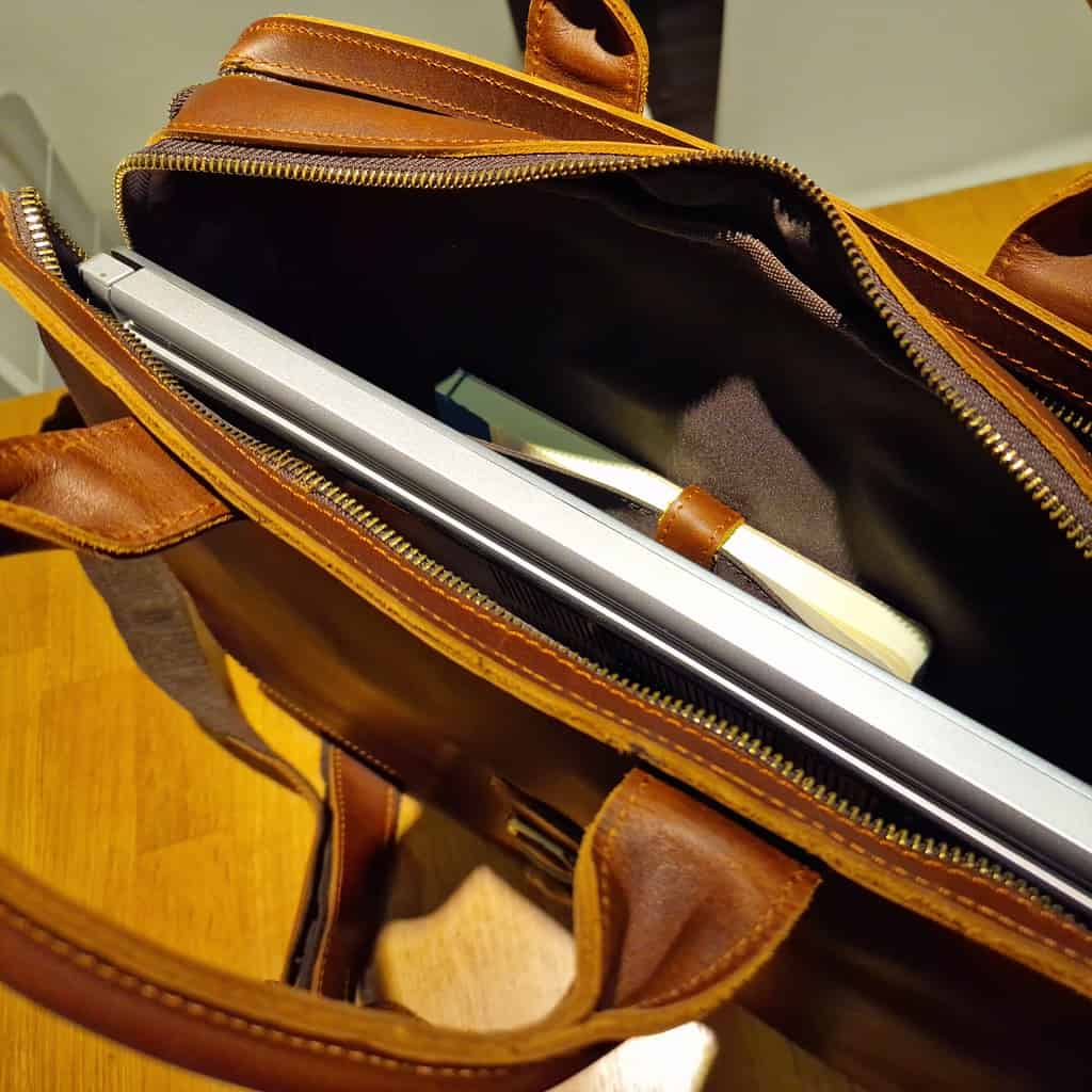 Large leather laptop bag
