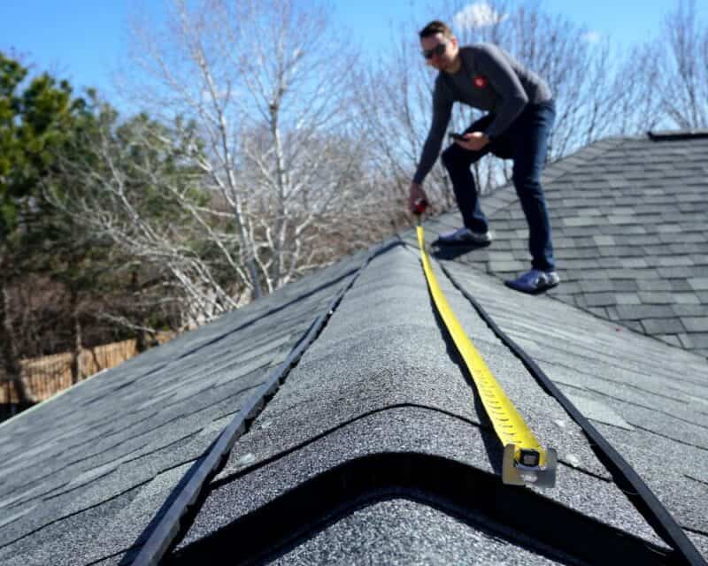Measuring roof tiles