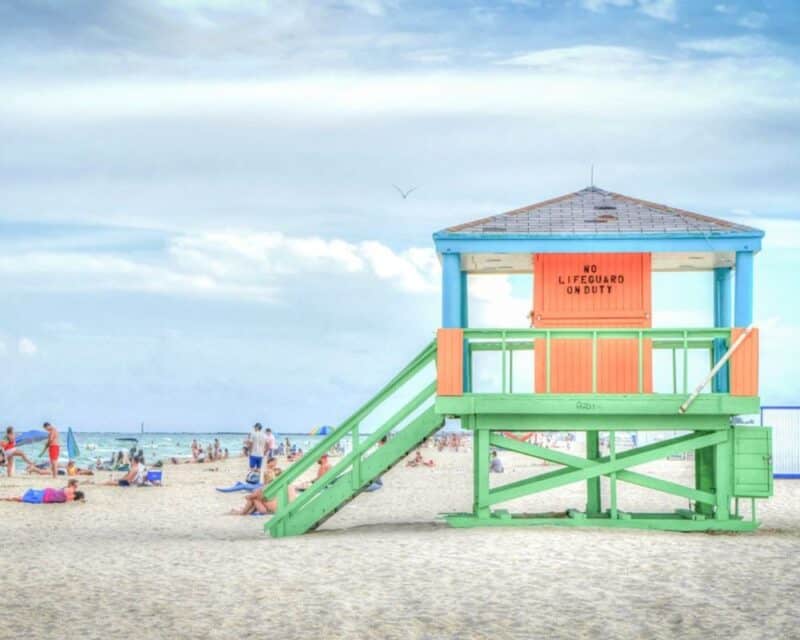 a lifeguard tower on a beach